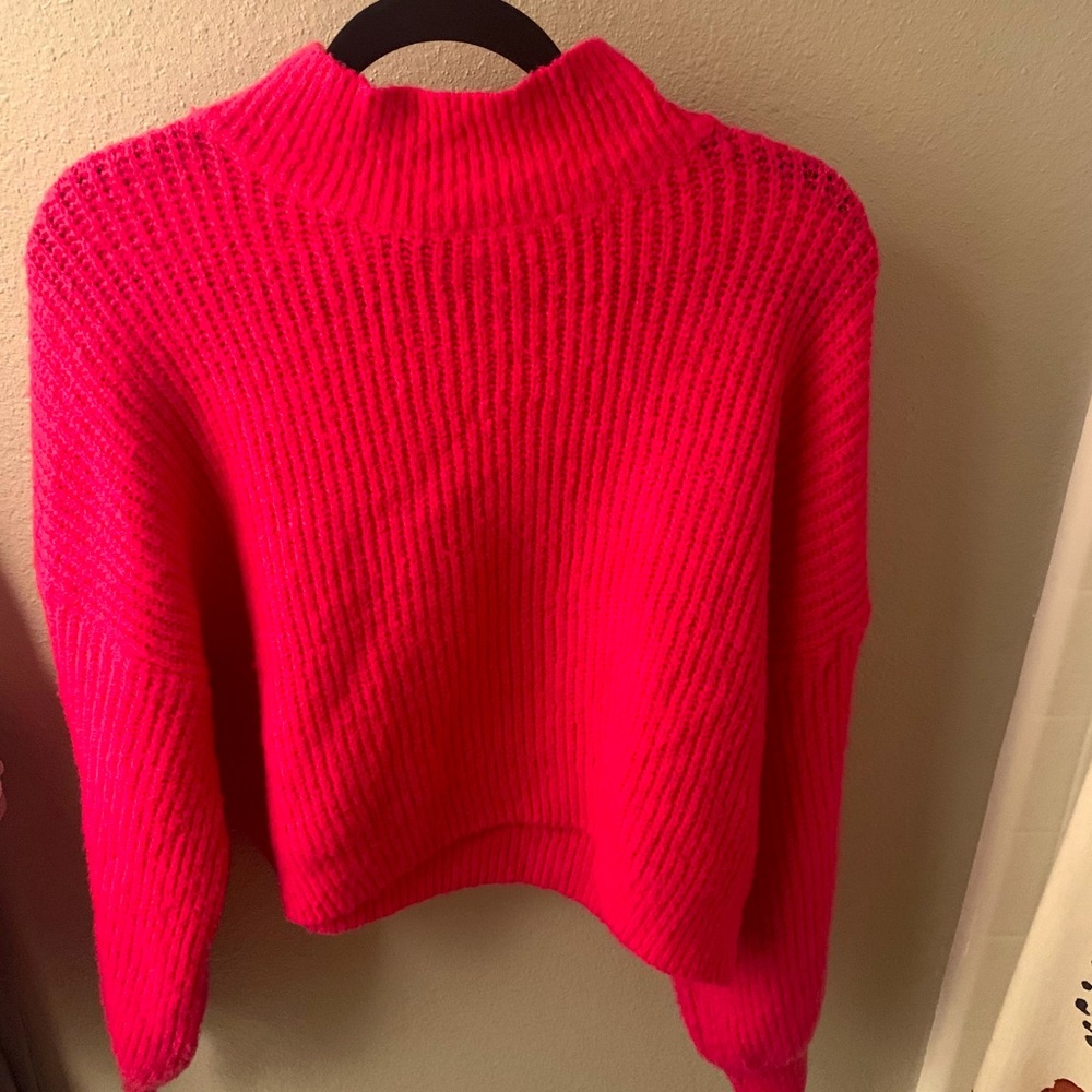 Hot pink turtle neck sweater